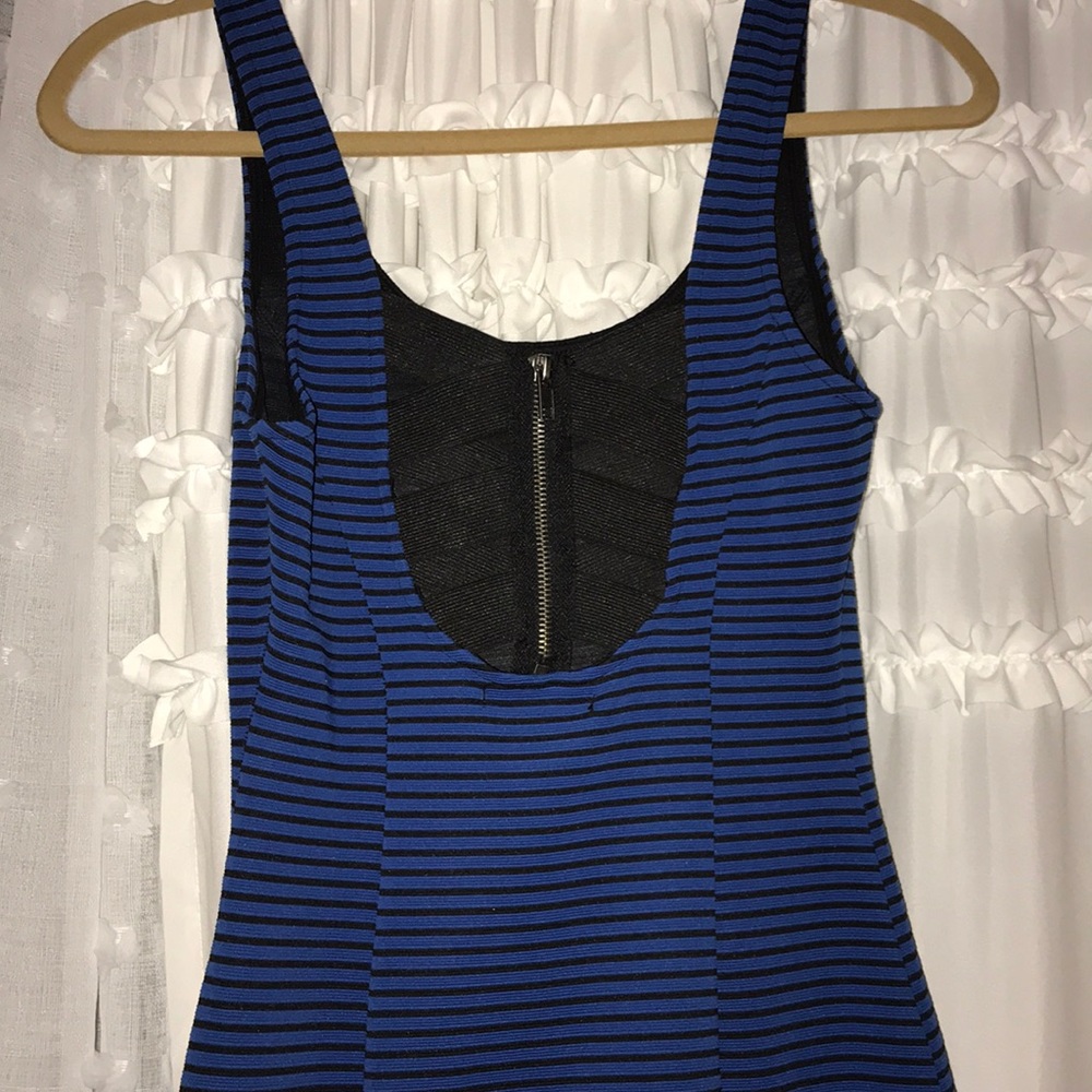 Tight blue with black stripes dress - Picture 3 of 3